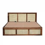 Rattan Solid Wood Cane Bed With Hydraulic Storage - Image 6