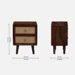 Sheesham Wood Bedside Table In Provincial Teak Finish - Image 5