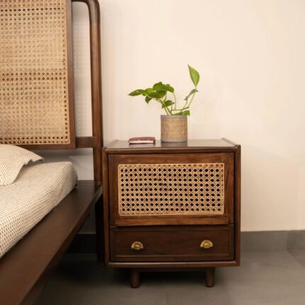 Cane Corner Bed Side Table