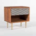 Wooden Bedside Table With Storage - Image 4