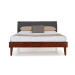 Solid Wood Queen Size Bed with Upholstered Headboard - Image 6