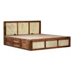 Rattan Solid Wood Cane Bed With Hydraulic Storage - Image 8