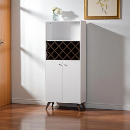 Premium Solid Wood Bar Cabinet for Home Bar, Living Room & Dining Space