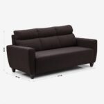 Fabric 3+2 Seater Sofa Set - Brown - Image 4
