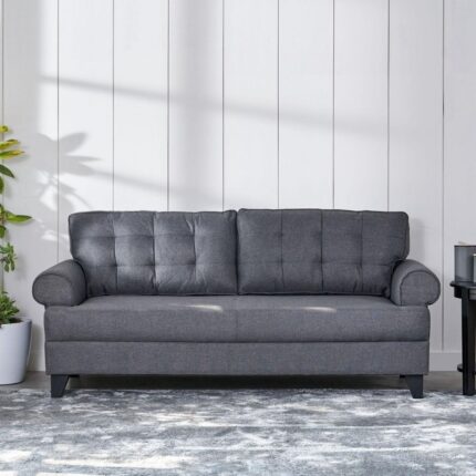 Fabric 3-Seater Sofa - Grey