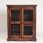 Sheesham Wood Bar Cabinet – Grey Finish - Image 5