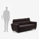 Fabric 3+2 Seater Sofa Set - Brown - Image 5