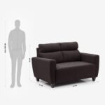 Fabric 3+2 Seater Sofa Set - Brown - Image 7