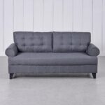 Fabric 3-Seater Sofa - Grey - Image 5