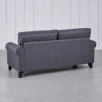 Fabric 3-Seater Sofa - Grey - Image 8