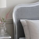 Cane Rattan Teak Wood King Size Bed - Gray Color - Image 3