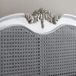 Cane Rattan Teak Wood King Size Bed - Gray Color - Image 4