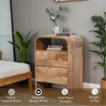 Wooden Bedside Table with Storage - Image 2