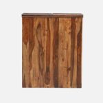 Sheesham Wood Bar Cabinet in Rustic Teak Finish - Image 7