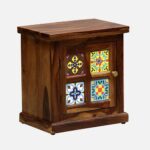 Sheesham Wood Bedside Table (Lhs Door) In Provincial teak Finish - Image 3