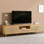 Wooden TV Unit for Up to 80 Inches – Natural Finish