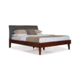 Solid Wood Queen Size Bed with Upholstered Headboard - Image 2