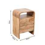 Wooden Bedside Table with Storage - Image 4