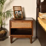 Cane Bedside Table - Dark Walnut
