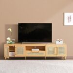 Wooden TV Unit for Up to 80 Inches – Natural Finish - Image 4
