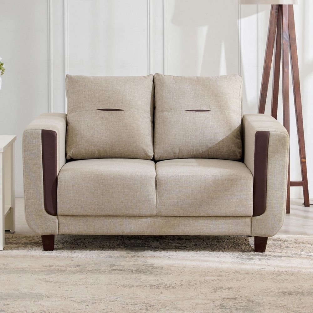 41 Fabric 2-Seater Sofa - Beige - Image 1