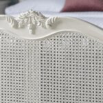 Cane Rattan Teak Wood King Size Bed - Cream Color - Image 5