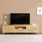 Wooden TV Unit for Up to 80 Inches – Natural Finish - Image 5