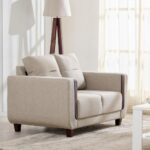 Fabric 2-Seater Sofa - Beige - Image 4