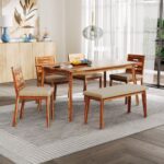 6 seater dining set with Bench