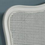 Cane Rattan Teak Wood King Size Bed - Cream Color - Image 2