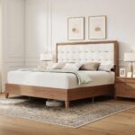Mid-Century Solid Wood Platform Bed - Image 2
