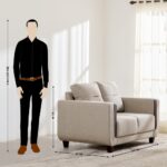 Fabric 2-Seater Sofa - Beige - Image 5