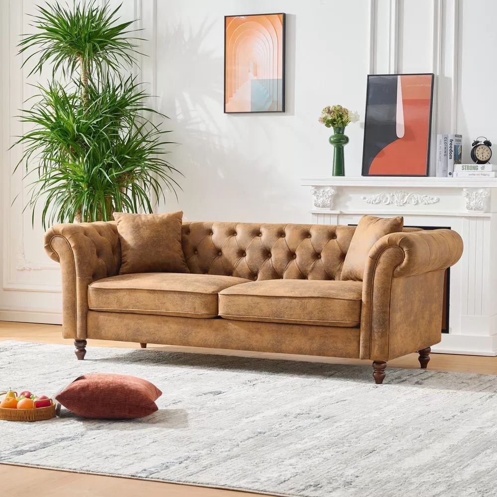 44 Upholstered Chesterfield Sofa - Image 1