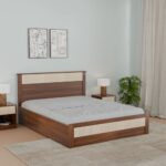 King Bed with Semi Hydraulic Storage (Walnut)
