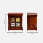 Sheesham Wood Bedside Table (Rhs Door) In Honey Oak Finish - Image 2