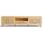 Wooden TV Unit for Up to 80 Inches – Natural Finish - Image 2