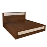 King Bed with Semi Hydraulic Storage (Walnut) - Image 4