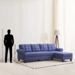 3-Seater Sofa with Right Chaise - Blue - Image 5