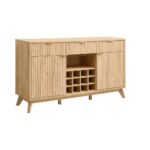 L Bar Wine Cabinet Farmhouse Storage Cabinet Corner Accent Cabinet with Adjustable Shelves - Image 2