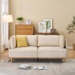 Sofa Couch, Comfy Upholstered Loveseat with Extra Deep Seats