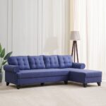 3-Seater Sofa with Right Chaise - Blue - Image 3