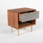 Wooden Bedside Table With Storage - Image 6