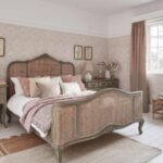 Hand Carved Rattan Painted French Bed - Image 6