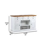 White Distressed Wooden Bar Counter with Vintage Drink Cabinet Storage - Image 5