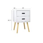 Wooden Bedside Table with 2 Drawer Storage - Image 3