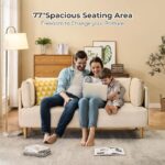 Sofa Couch, Comfy Upholstered Loveseat with Extra Deep Seats - Image 3