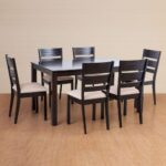 Solid Wood 6-Seater Dining Set with Chairs