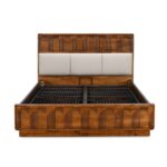 Solid Wood Queen Bed with Hydraulic Storage- Antique Cherry - Image 3