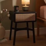 Rattan Storage Bedside Table