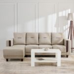 Fabric 3-Seater Sofa with Left Chaise - Beige
